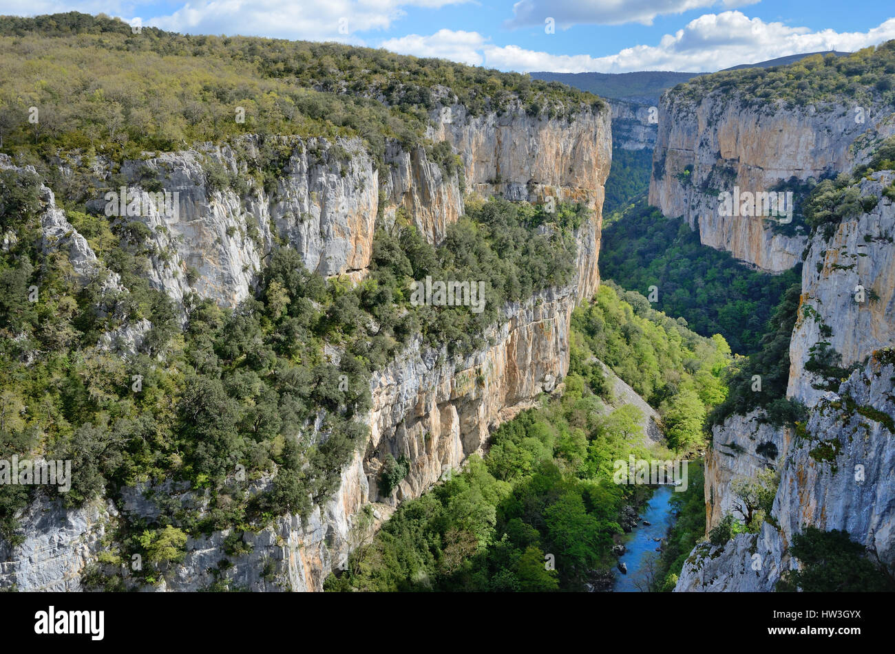 Famous Spanish canyon Foz de Arbayun Stock Photo