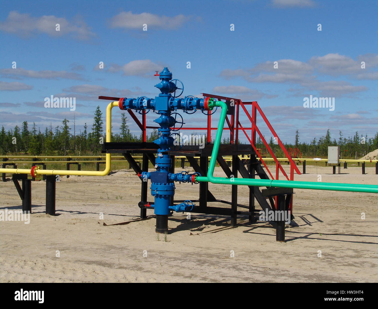 the Oil well. equipment for collecting oil. Stock Photo