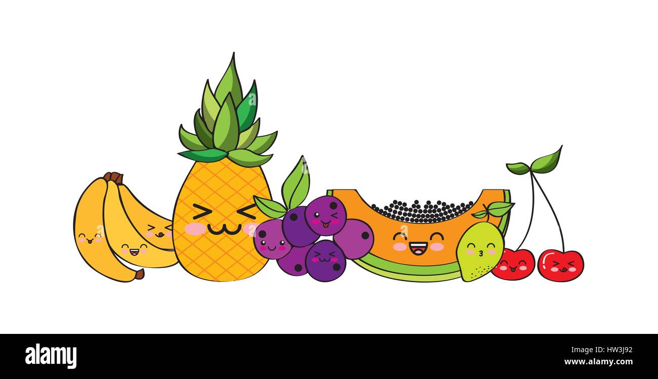 kawaii fruits design Stock Vector Image & Art Alamy