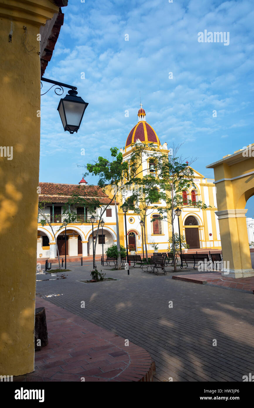 Vertical view of the Church of the Immaculate Conception in Mompox, Colombia Stock Photo