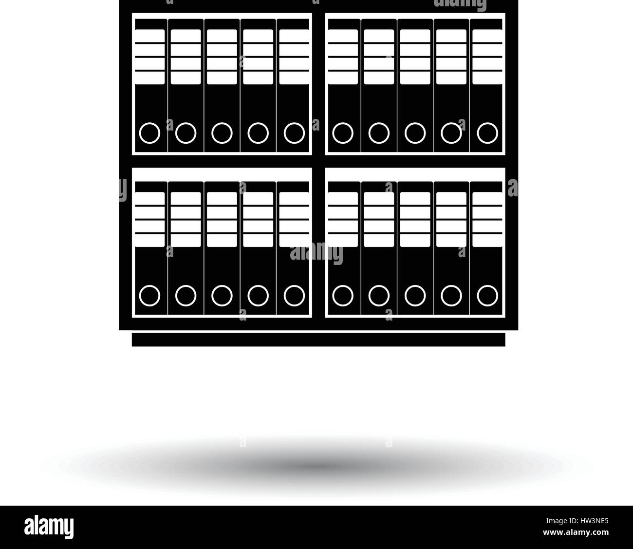 Office cabinet with folders icon. White background with shadow design ...