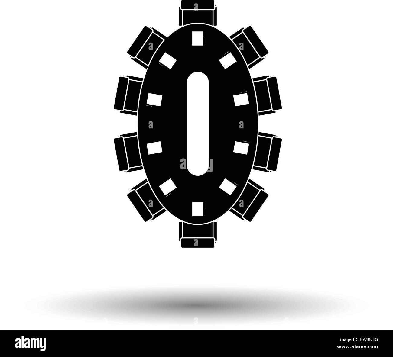 Negotiating table icon. White background with shadow design. Vector ...