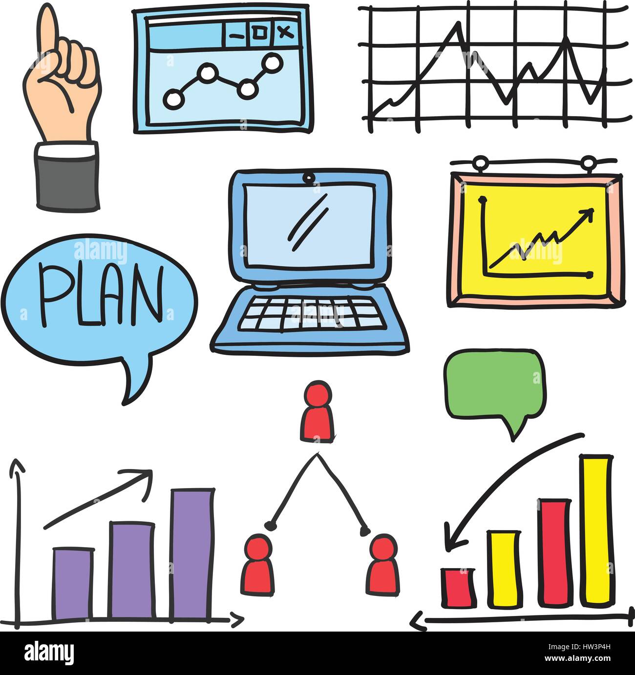 Doodle of colorful object business Stock Vector Image & Art - Alamy