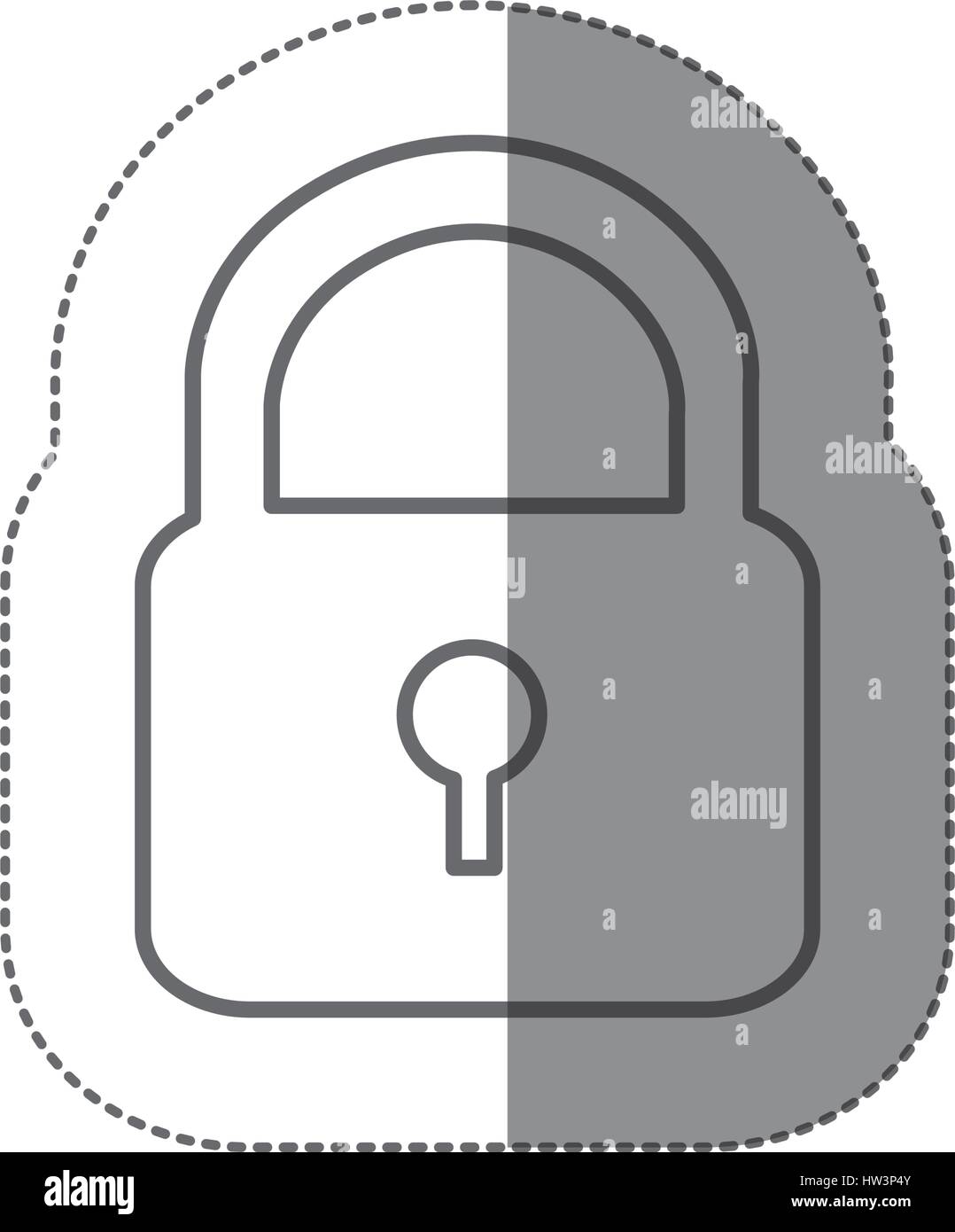 sticker silhouette padlock security icon flat Stock Vector Image & Art ...