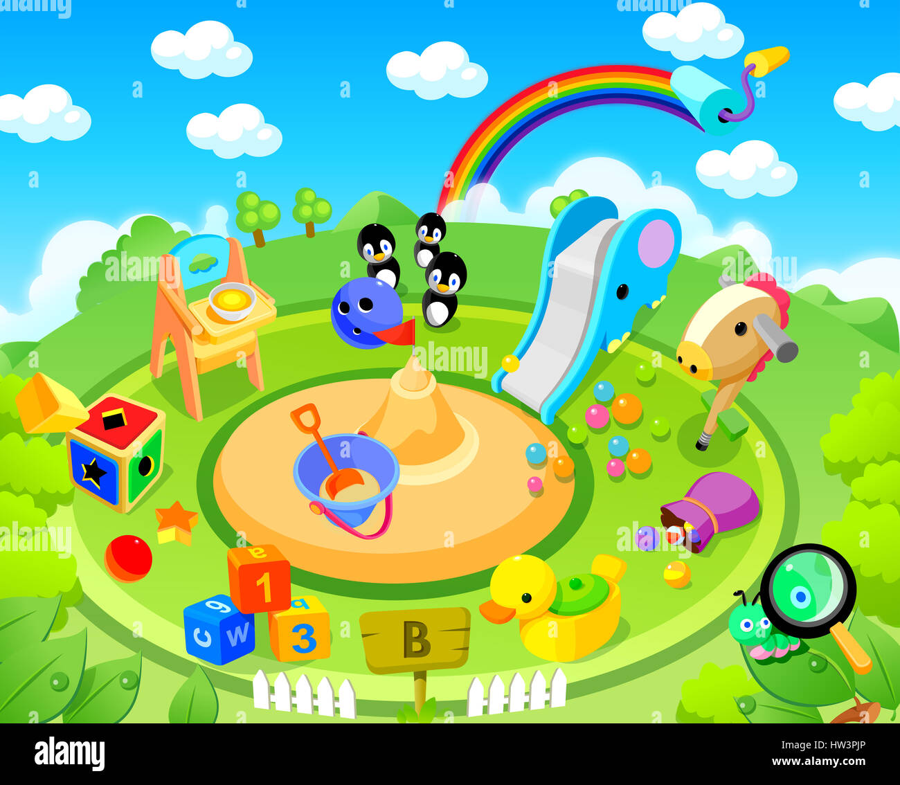 animal themes,animal,bag,ball,block,bowl,bowling ball,bowling,bowling pin,chair,childhood,clipart,cloud,color,colour,color image,computer graphics,day,digitally generated image,fence,food,food and drink,nutrition,nourishment,graphics,grass,green,high Stock Photo