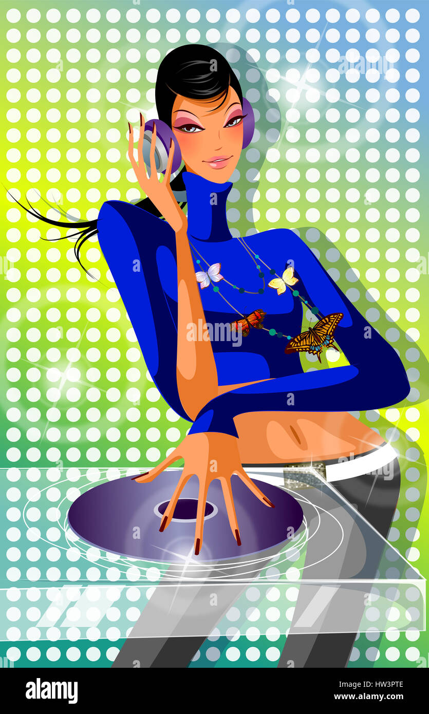 Black female disc jockey hi-res stock photography and images - Alamy
