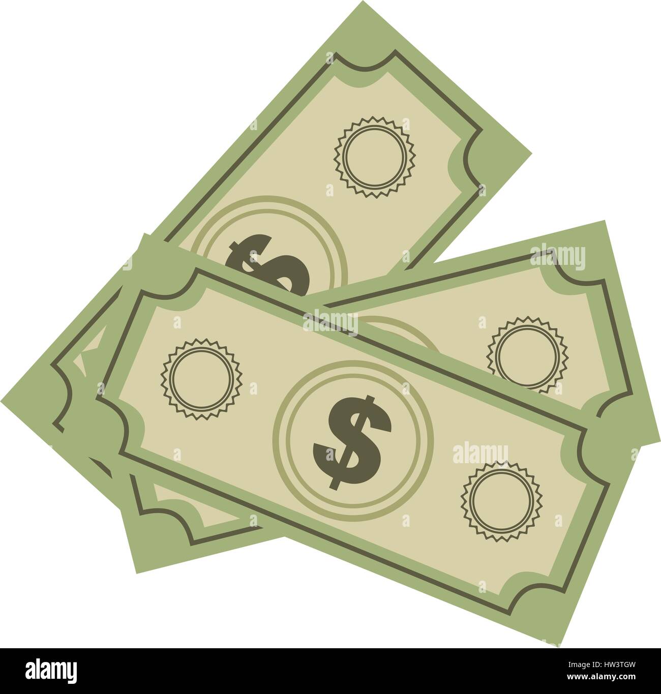 color silhouette with dollars bills Stock Vector Image & Art - Alamy