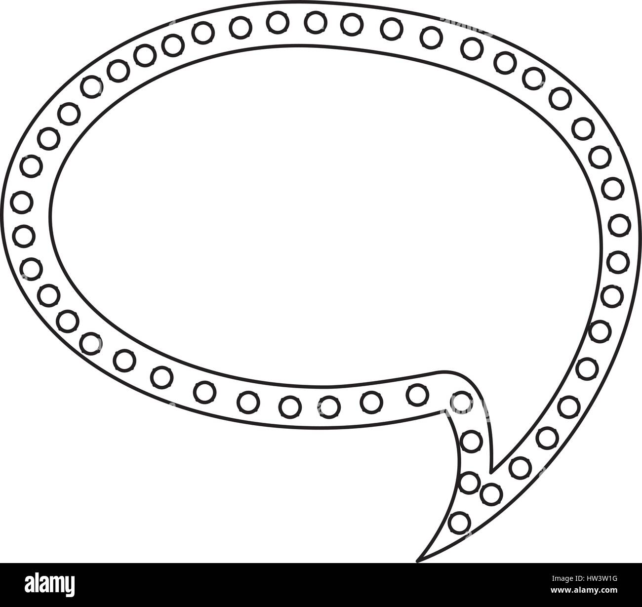 monochrome cloud speech with tail and contour of dots Stock Vector ...