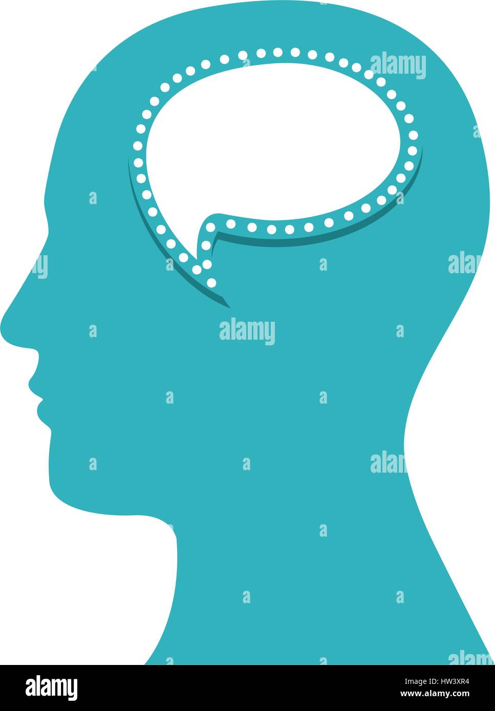 color silhouette of human face with bubble speech in mind Stock Vector ...