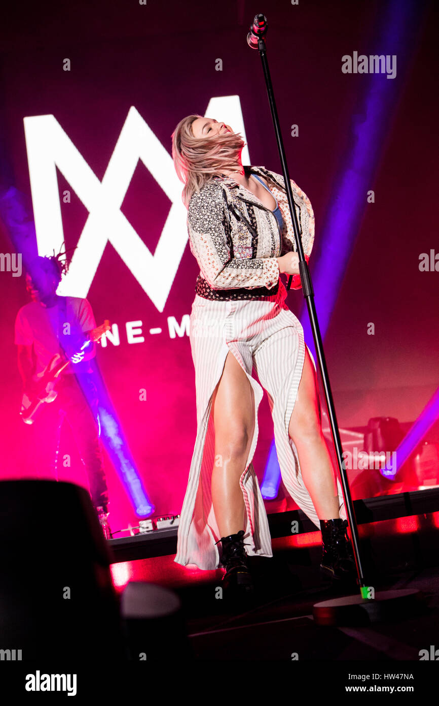 Turin, Italy. 16th Mar, 2017. The English singer-songwriter Anne-Marie Nicholson known professionally as ANNE-MARIE performs live on stage at PalaAlpitour opening the show of Ed Sheeran Credit: Rodolfo Sassano/Alamy Live News Stock Photo