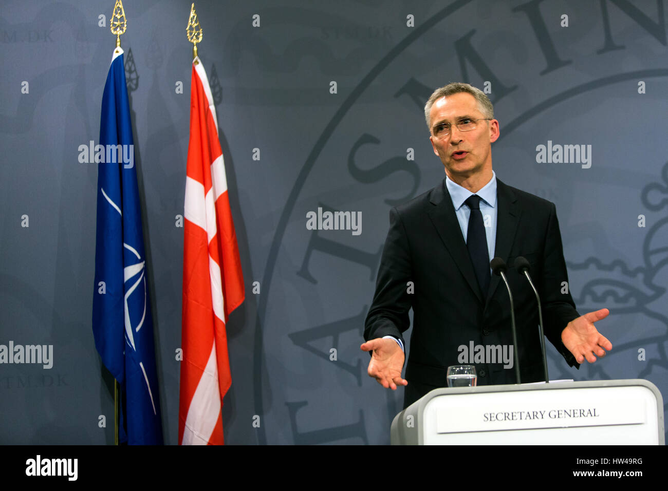 NATO Secretary General Jens Stoltenberg speaks at a press conference ...