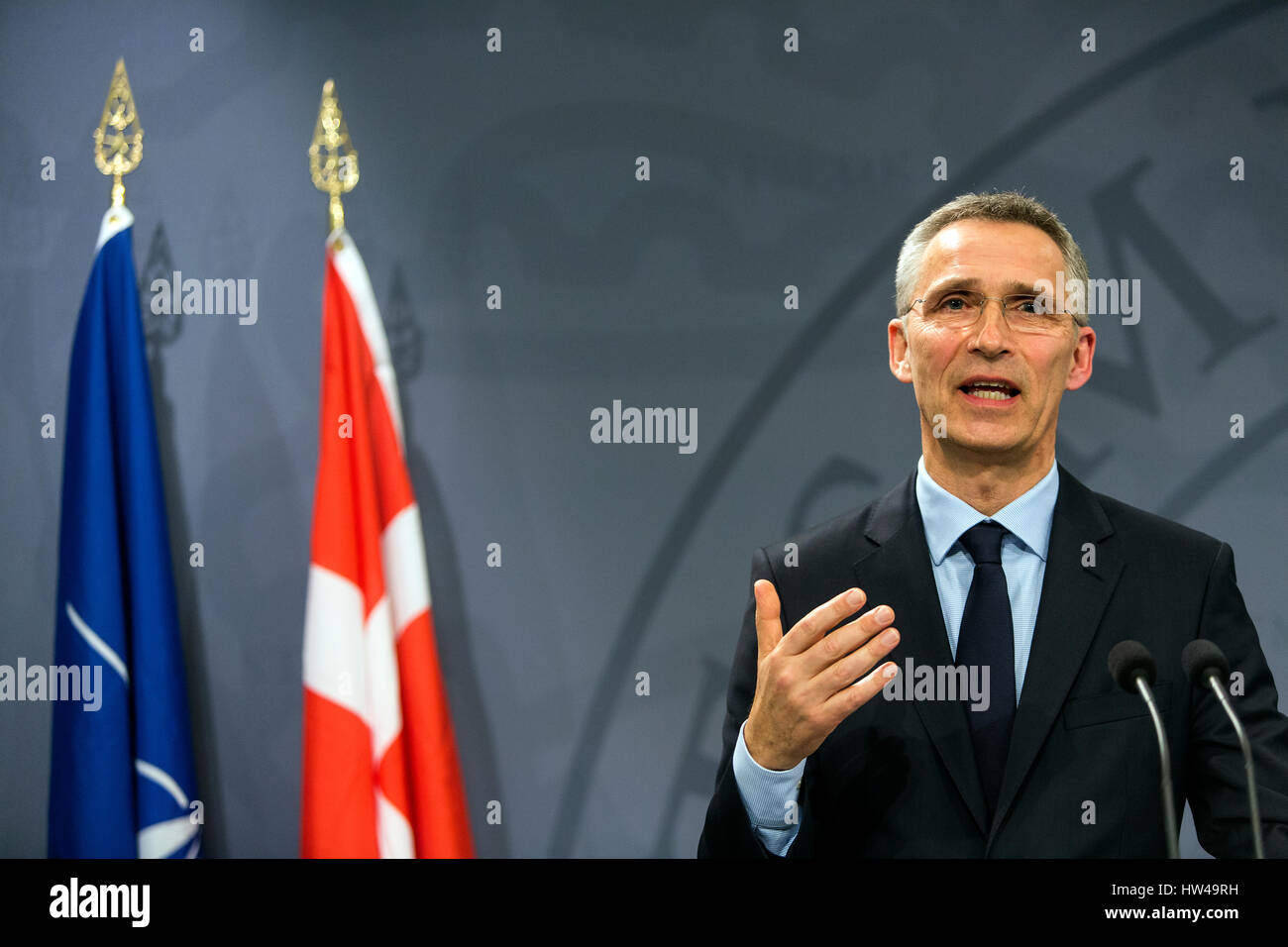 NATO Secretary General Jens Stoltenberg during a press conference with ...