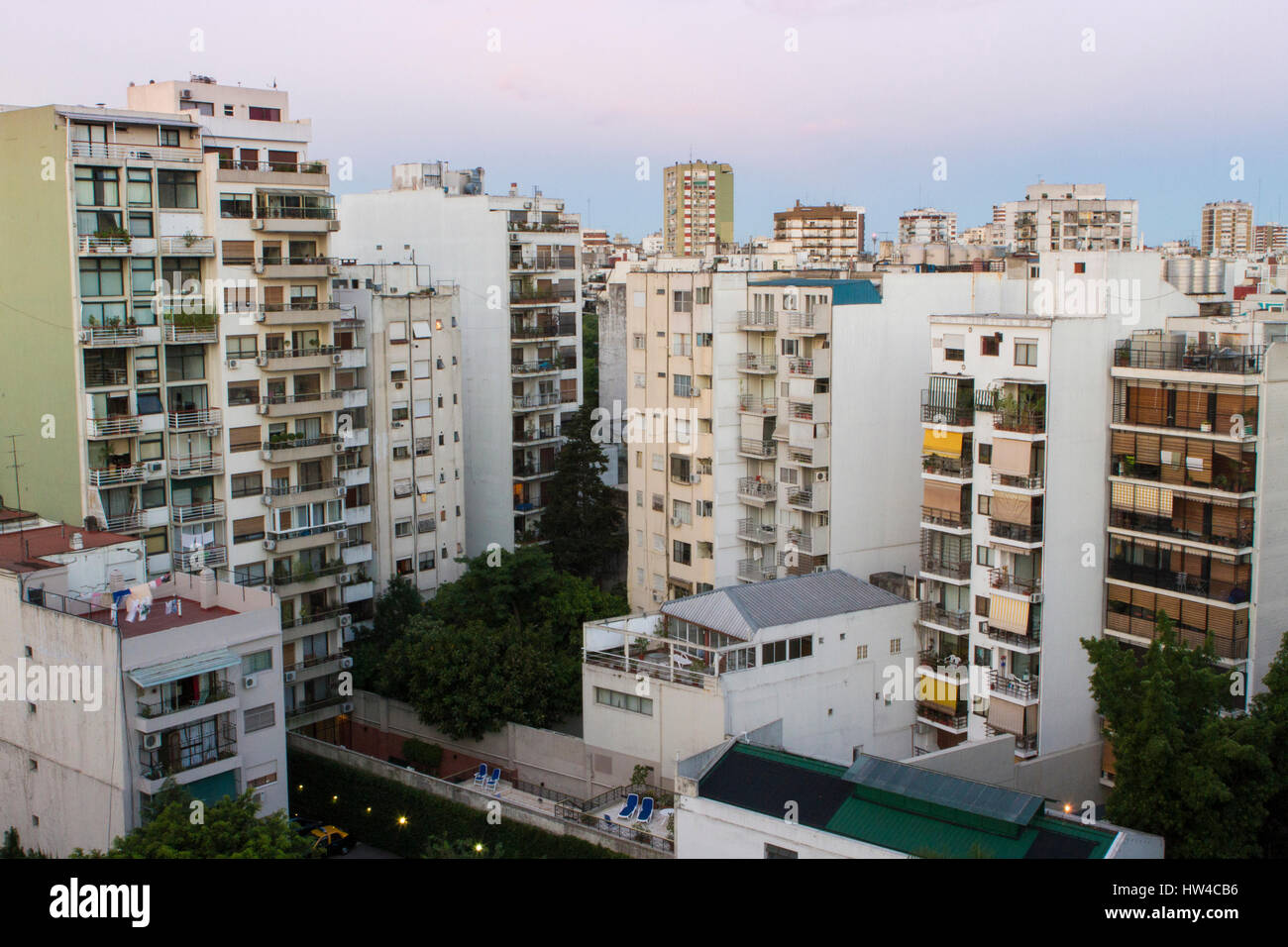 Apartment buildings in cityscape, Buenos Aires, Argentina Stock Photo