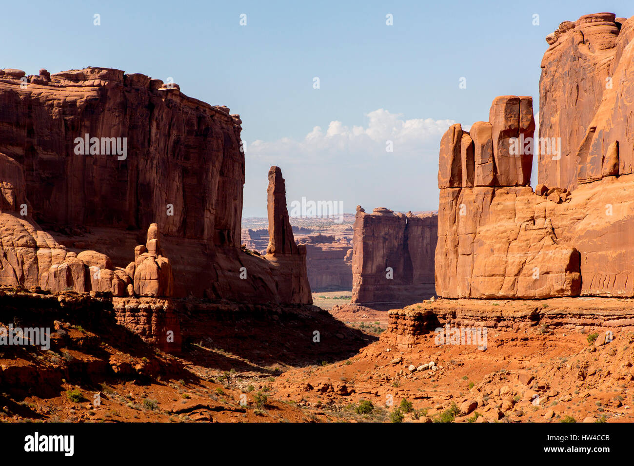 Rock formations in desert landscape, Arches National Park, Utah, United  States Stock Photo - Alamy