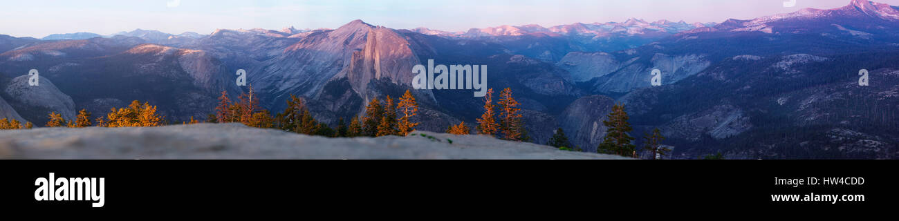 Panoramic view of Sentinel Dome at Yosemite National Park, California, United States Stock Photo