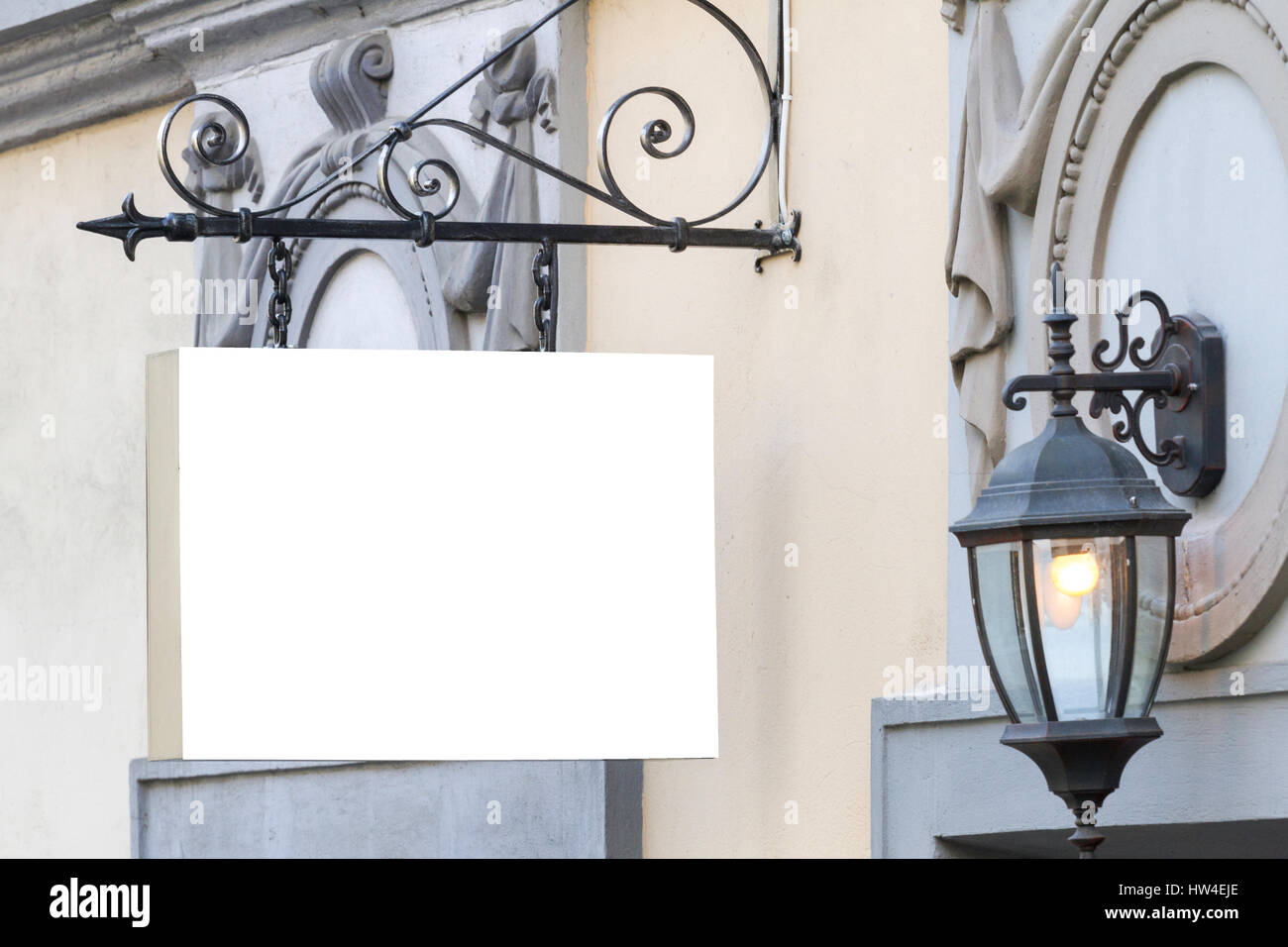 Signboard. Mock up rectangular shape Stock Photo - Alamy