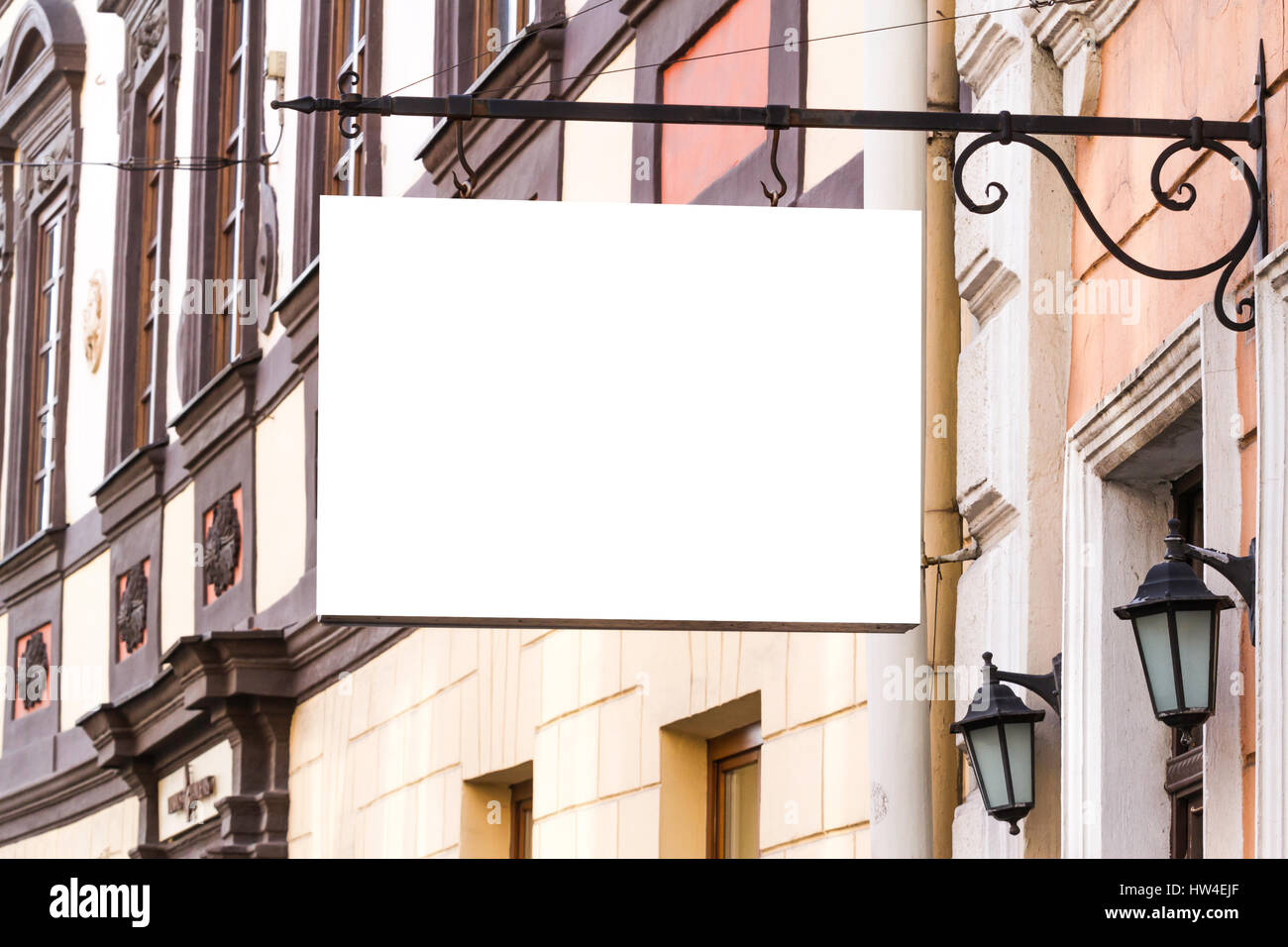 Signboard. Mock up rectangular shape Stock Photo - Alamy