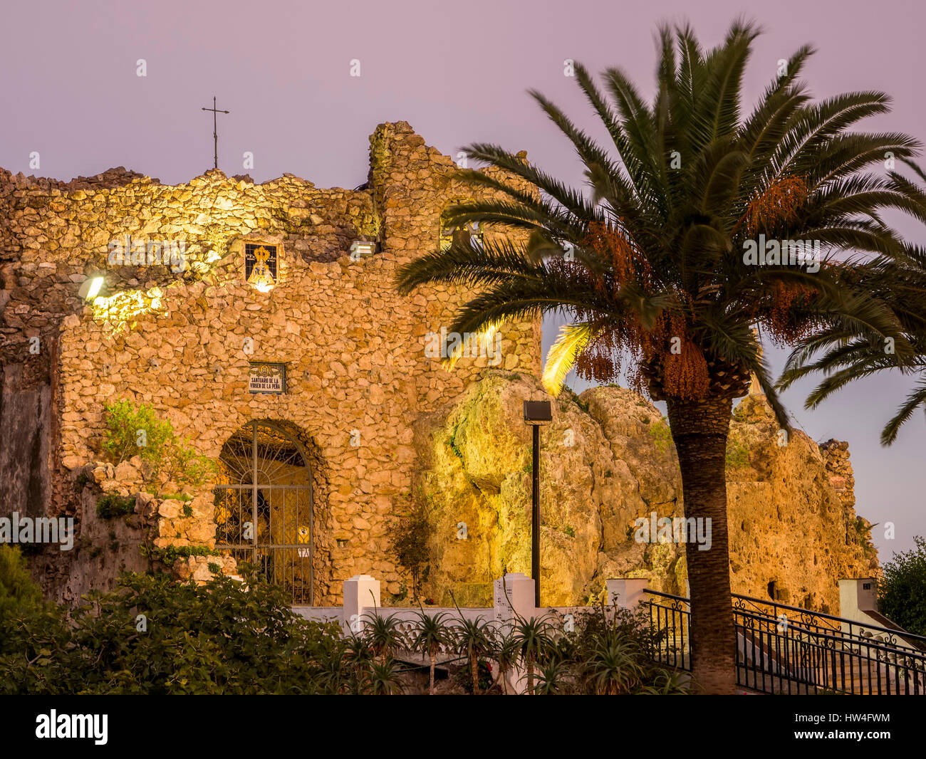 Hermitage virgen de la Peña. White village of Mijas Pueblo. Malaga province Costa del Sol. Andalusia southern Spain. Europe Stock Photo