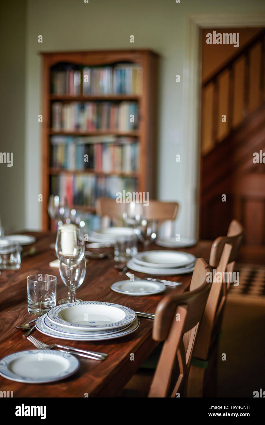 Redeveloped Victorian town-house in Chester, Cheshire, UK. The dining room. Stock Photo