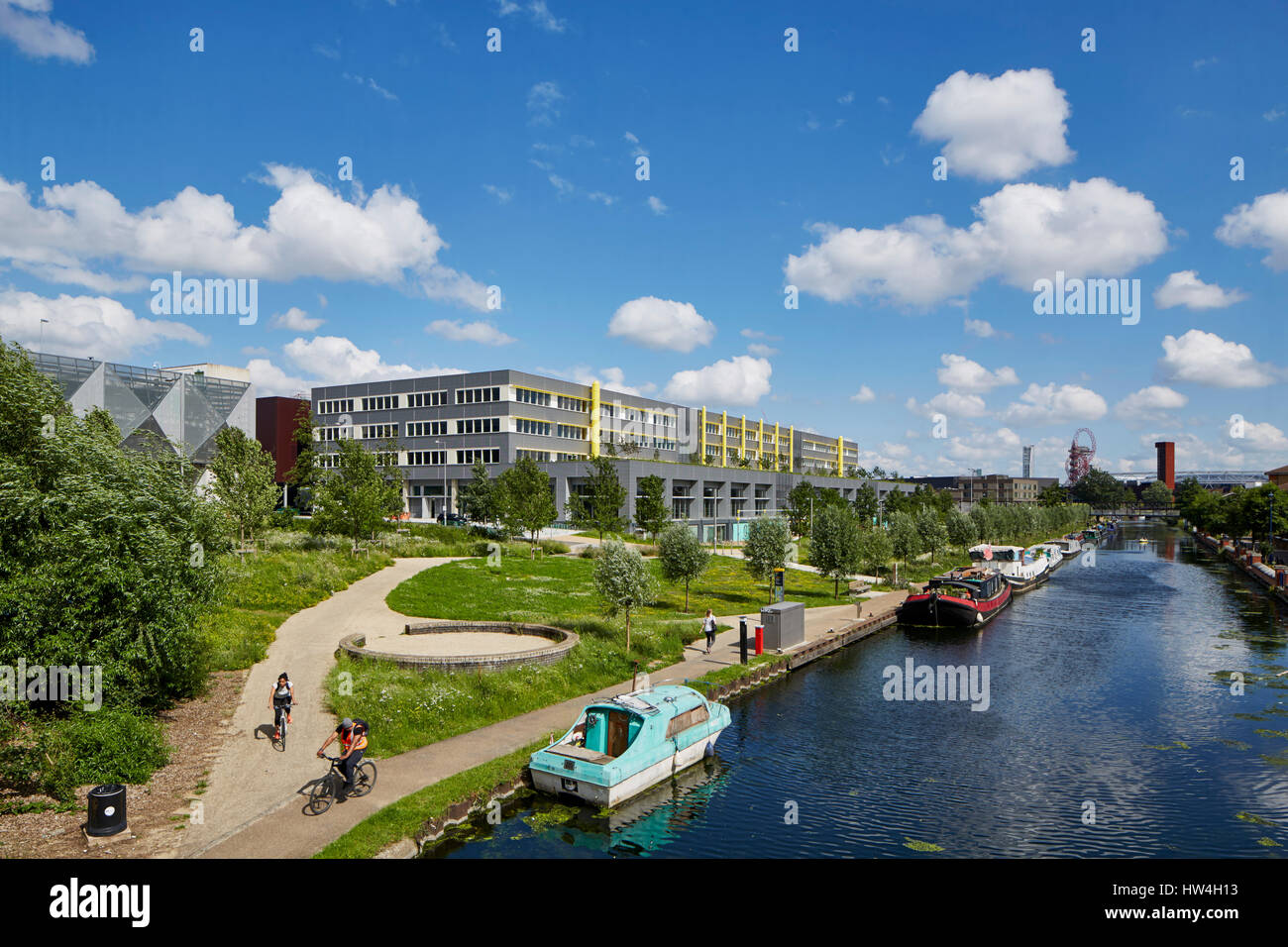 Here East building at Queen Elizabeth Olympic Park, Stratford, London, UK. Stock Photo