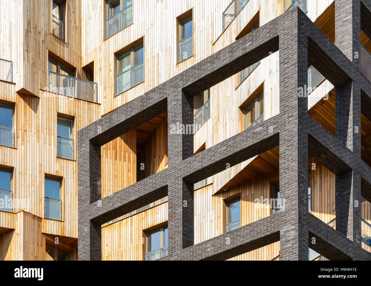 Exterior view of an apartment building at Banyan Wharf, 17-21 Wenlock Road in Hackney, London, UK. Stock Photo