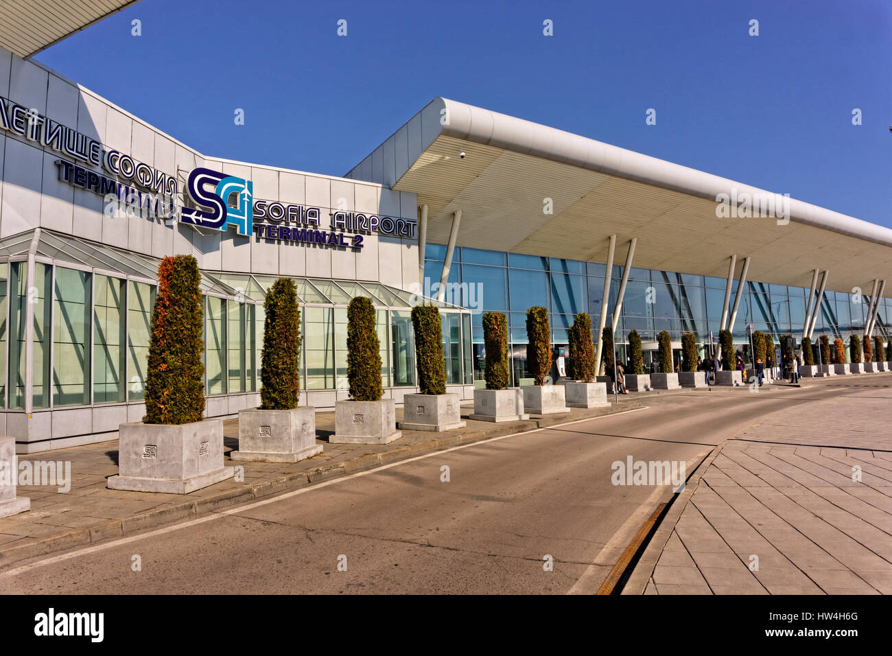 Terminal 2 at Sofia Airport, Bulgaria. Stock Photo