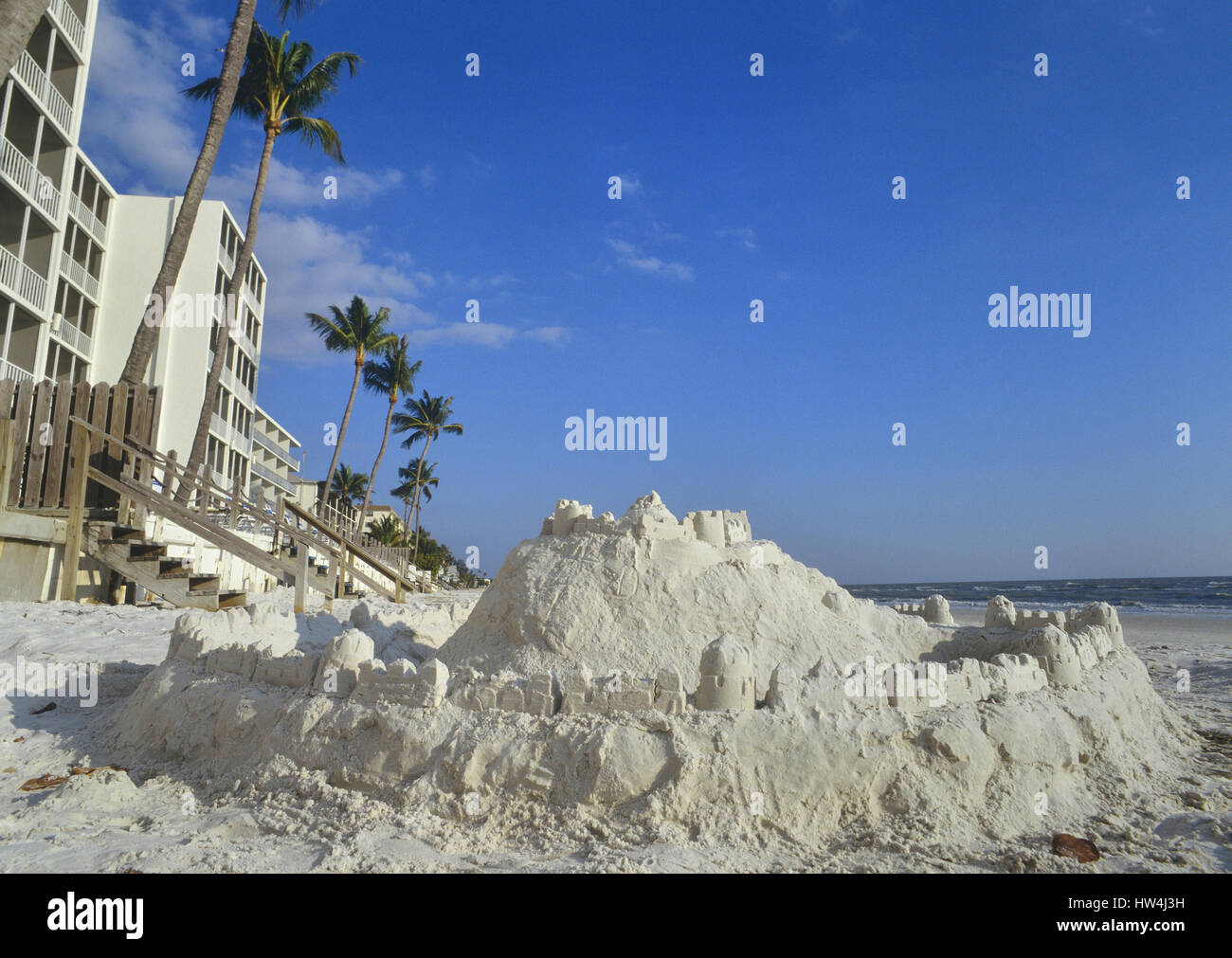 A sandcastle on Fort Myers beach. Florida. USA Stock Photo
