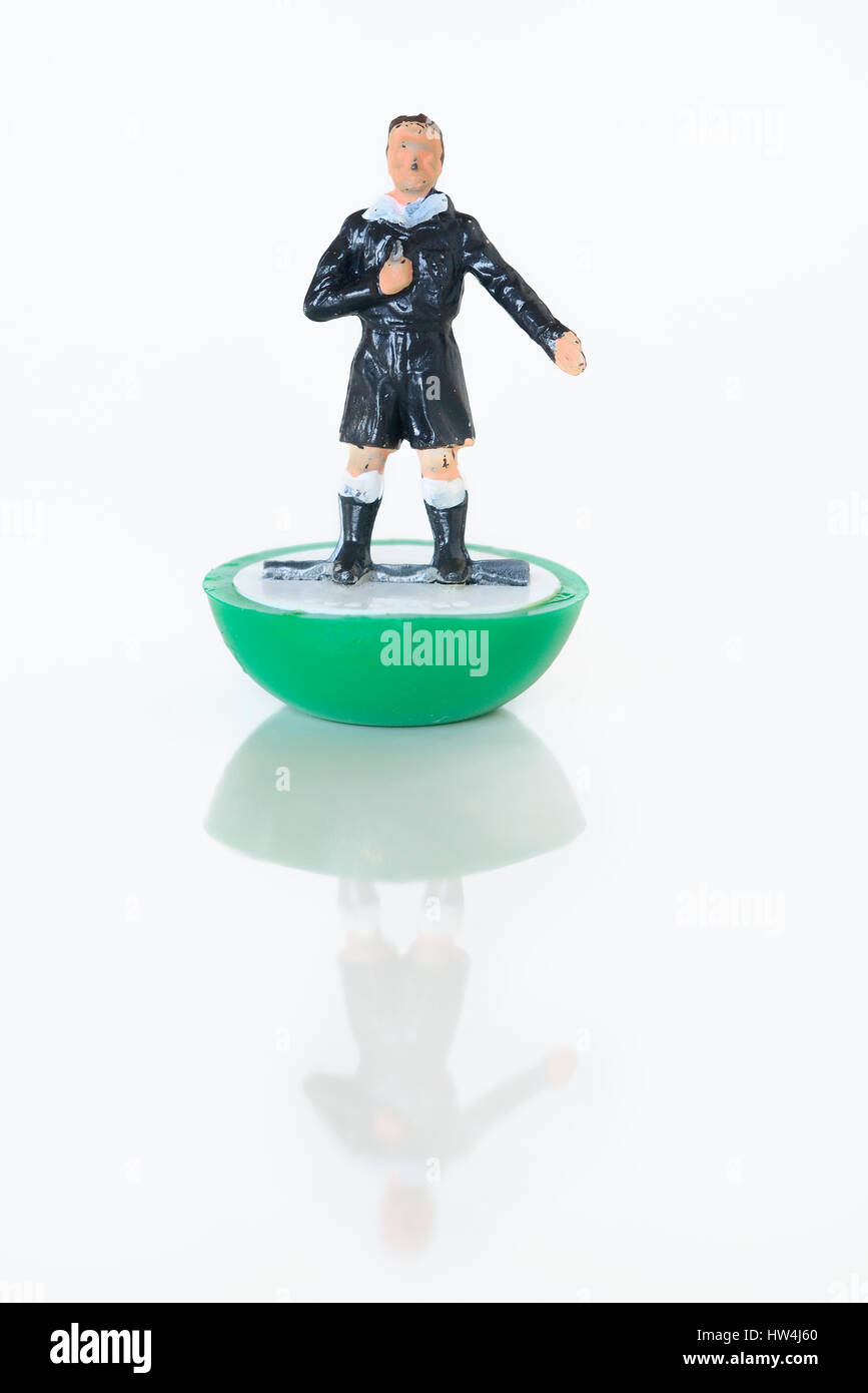 Subbuteo table football toy referee Stock Photo