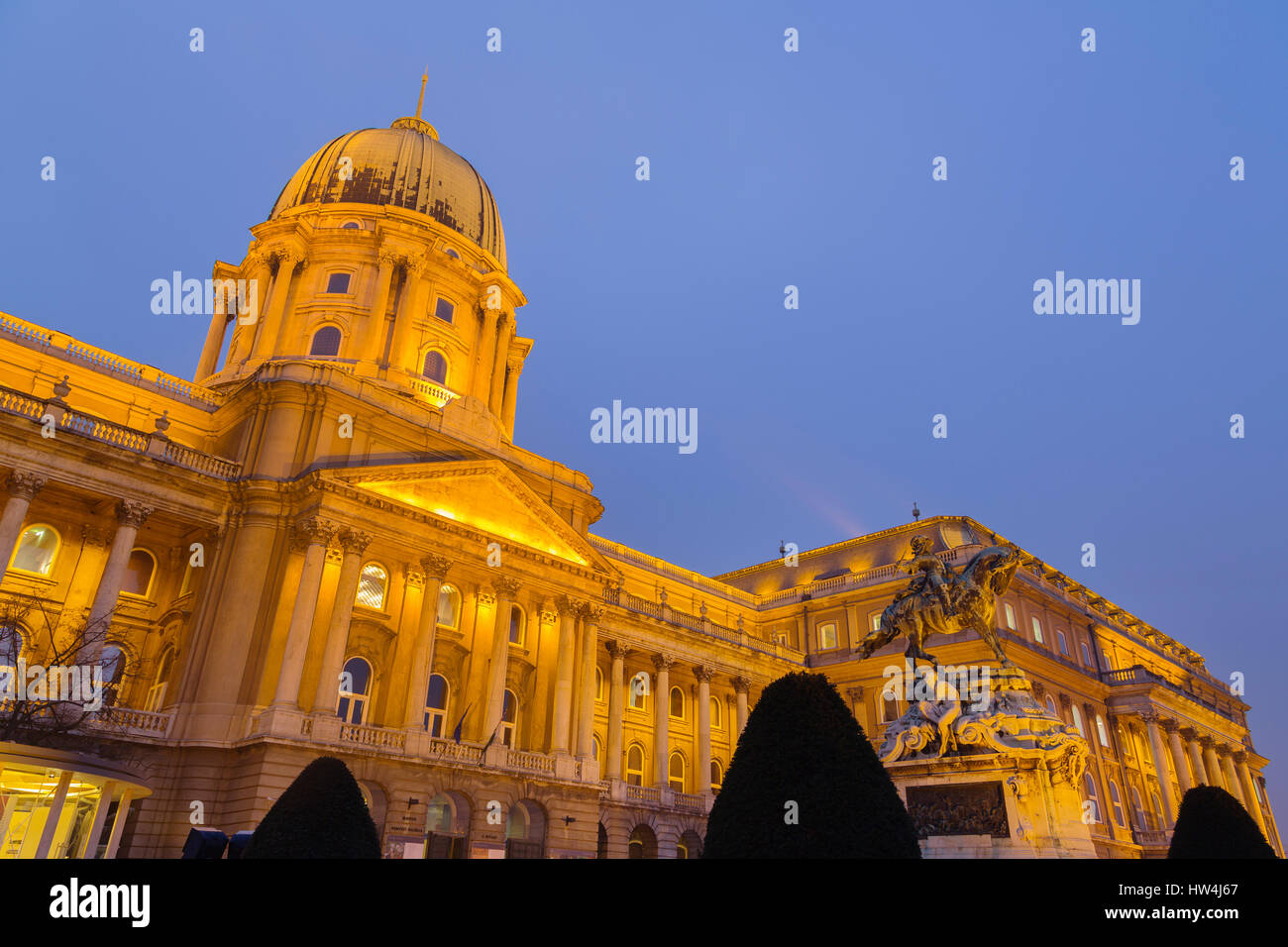 Royal Palace on Castle Hill at evening. Budapest Hungary, Southeast Europe Stock Photo