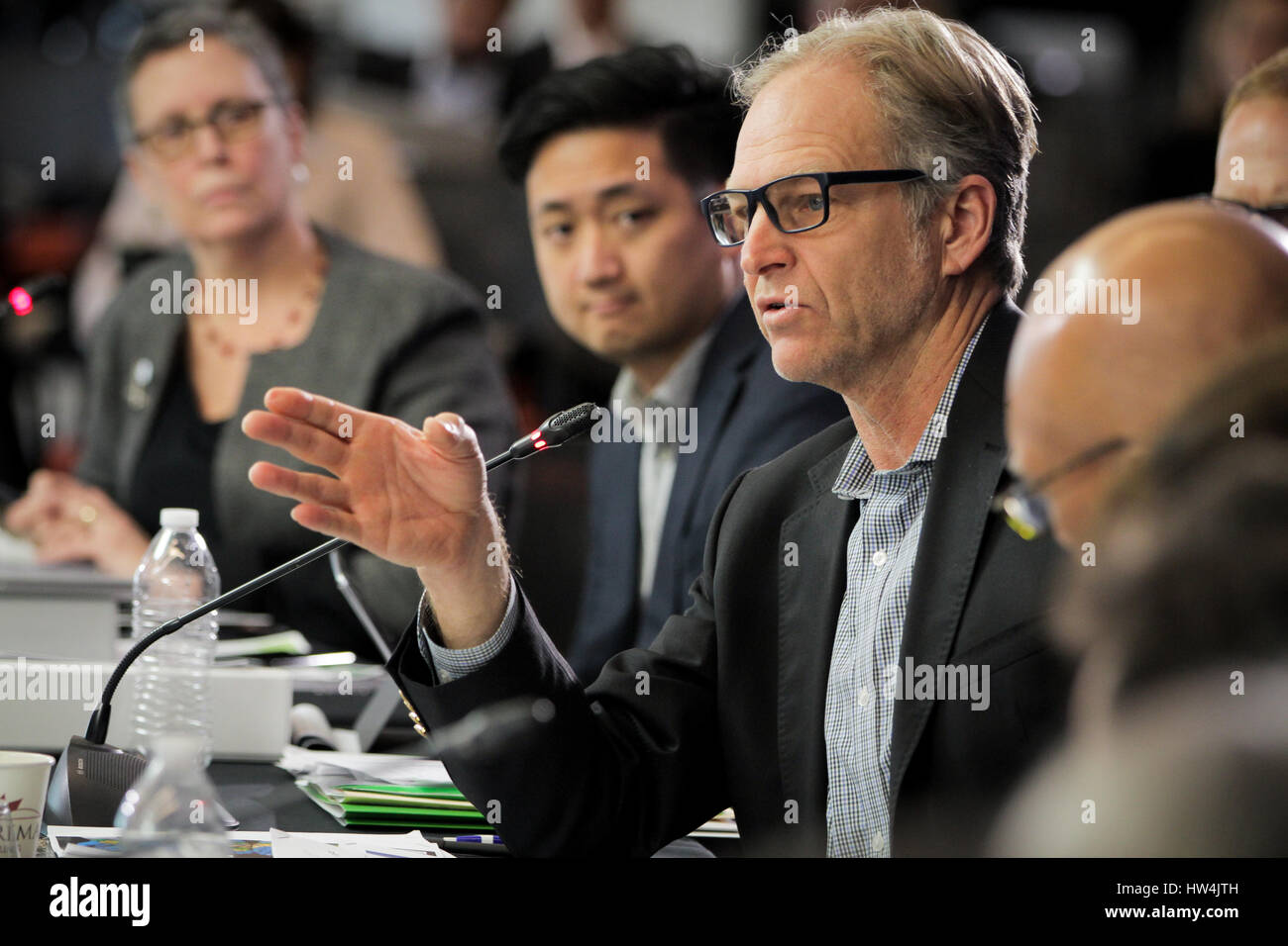 Jim Van Dyke, CEO of Futurion and board member of the  U.S. CFPB during public hearings of the Consumer Advisory Board March 2, 2017 in Washington, DC. The Consumer Financial Protection Bureau is an independent federal watchdog agency to protect consumers from financial fraud, crime and abuse. Stock Photo