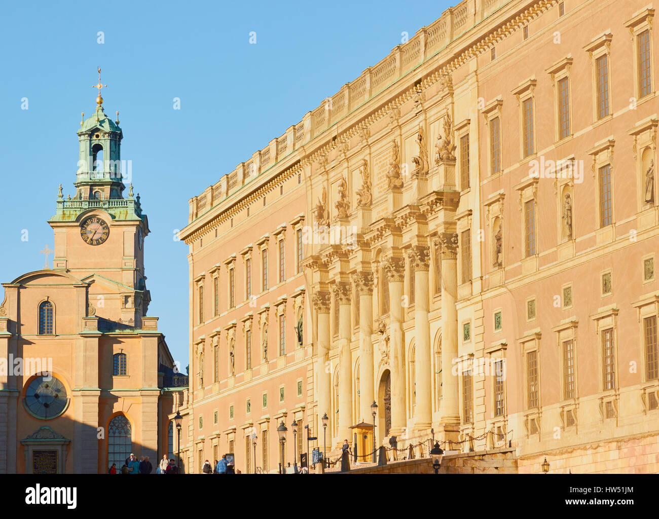 Royal Palace (Kungliga Slottet) and Storkyrkan, Gamla Stan, Stockholm, Sweden, Scandinavia Stock Photo