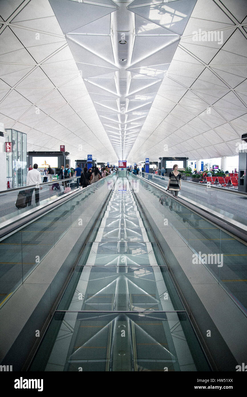 Hong Kong International Airport is one of the busiest airports in Asia. More than 100 airlines are operating from the airport. HKIA links to more than Stock Photo