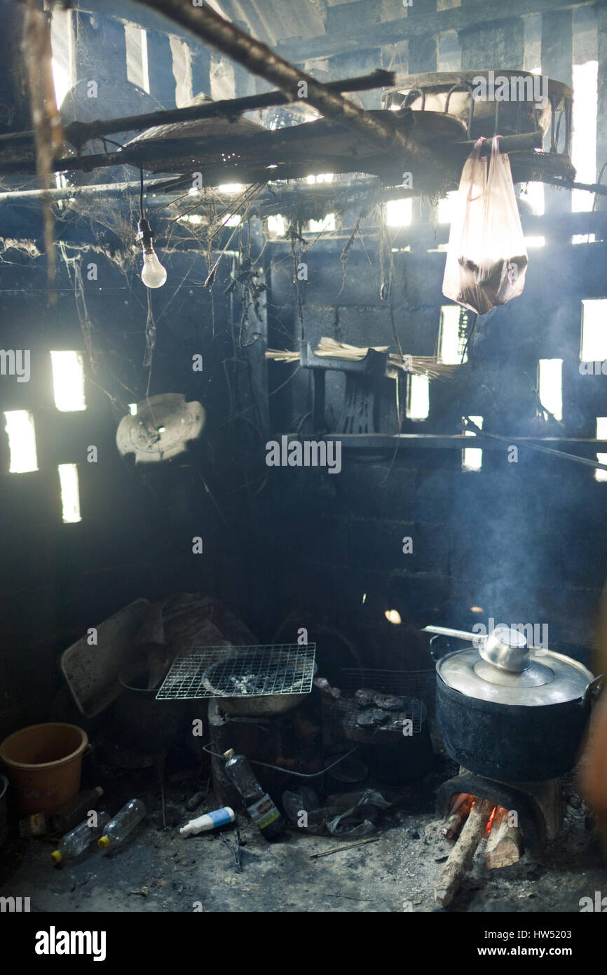 A kitchen pictured in Luang Prabang, Laos. Stock Photo