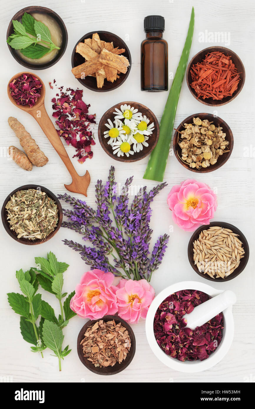 Herbs and ingredients to heal skin disorders including psoriasis and