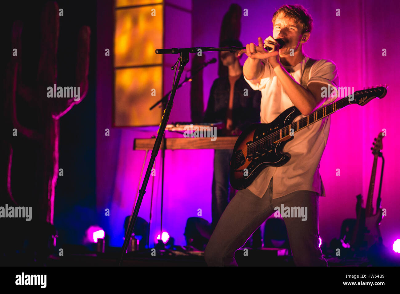 Glass Animals performing at London, Brixton 02 Academy - 16 March 2017 Stock Photo