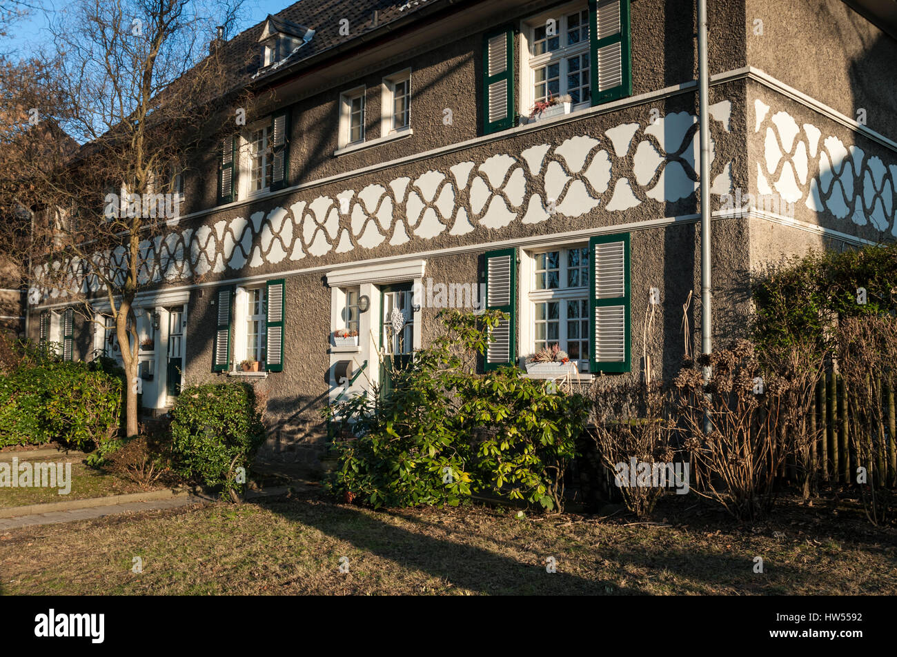 Housing on the Margarethenhöhe estate in Essen, NRW, Germany Stock