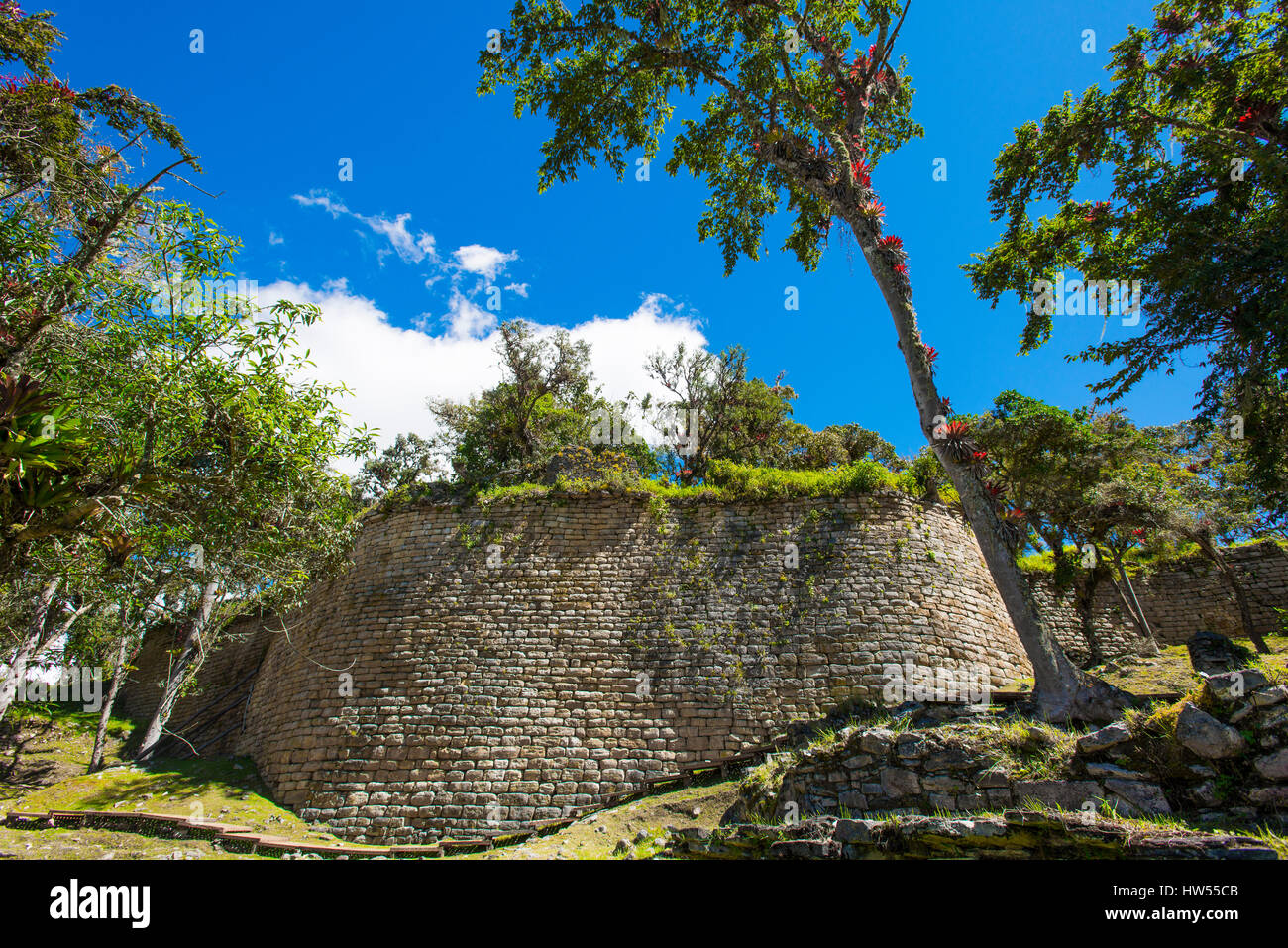 Gewaltige Ruine in der Festung von Kuelap des Volk der Chachapoya, Provinz Luya, Region Amazonas, Peru, Südamerika Stock Photo