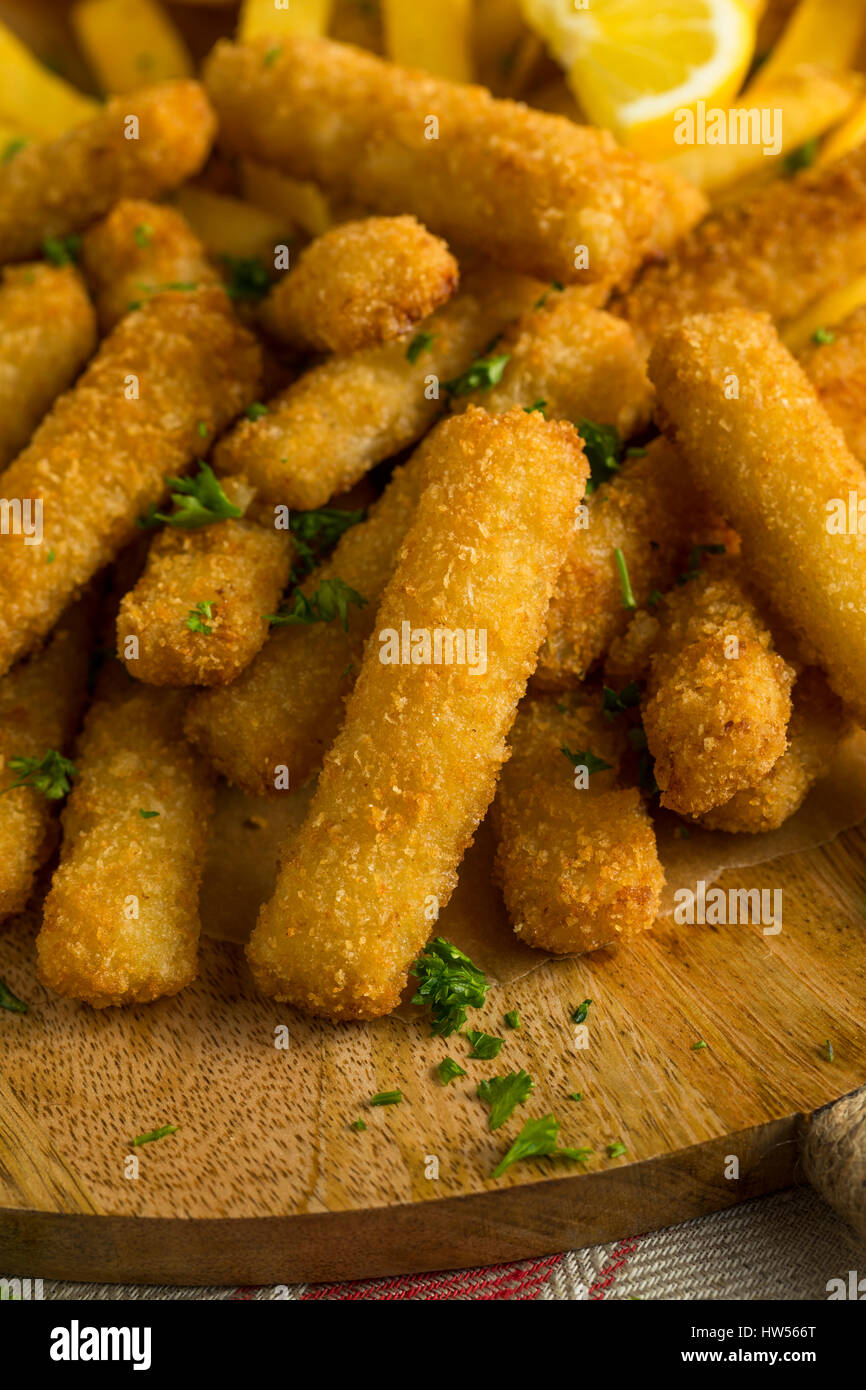 Deep Fried Fish Sticks with French Fries Ready to Eat Stock Photo Alamy