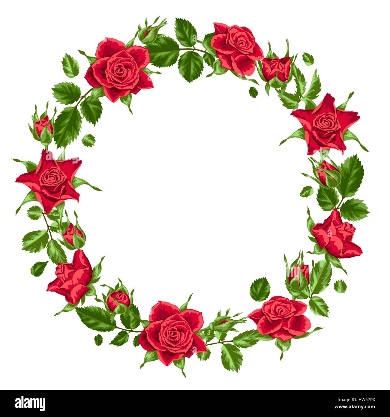 Roses Wreath Stock Vector Images Alamy