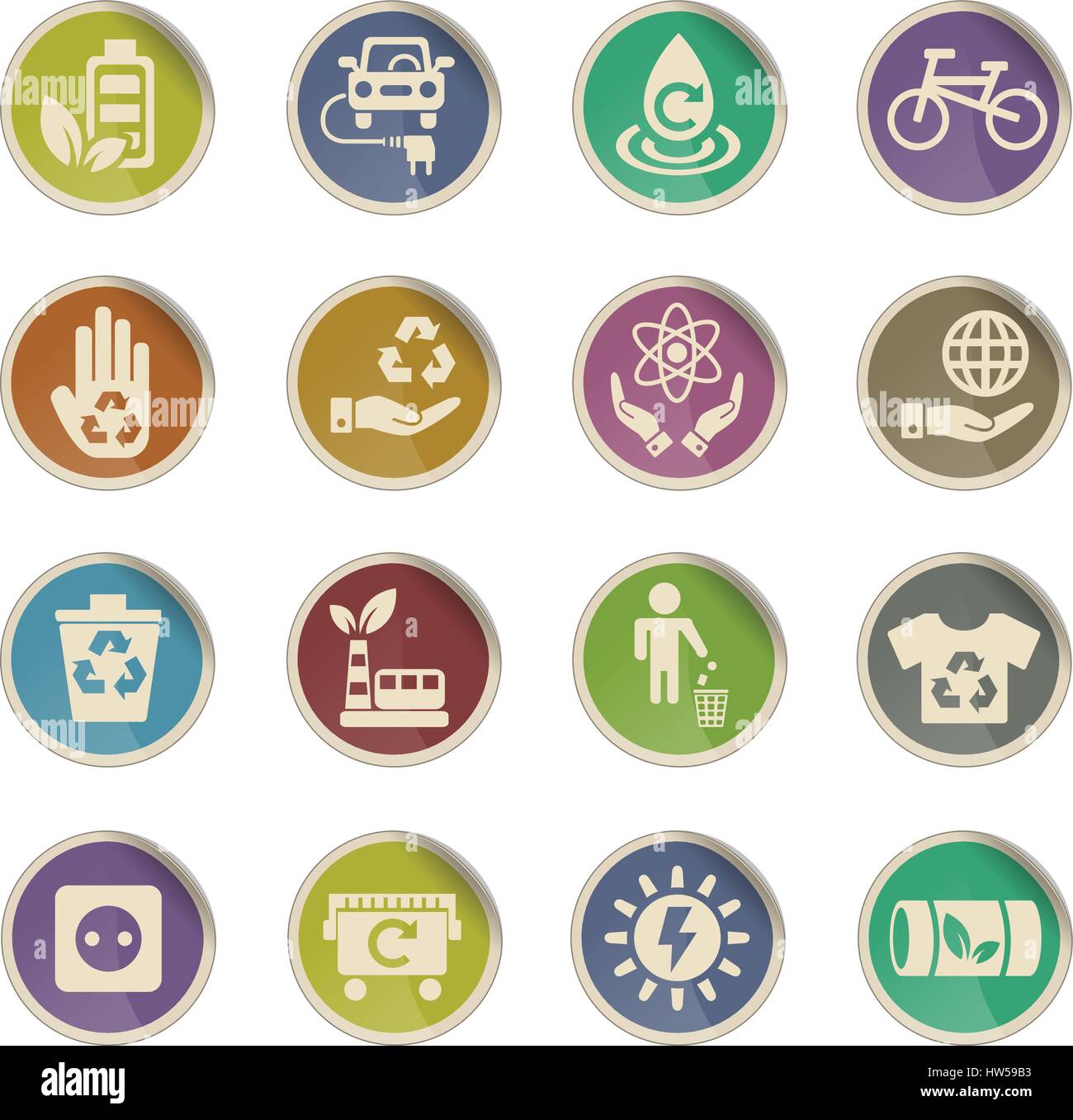 alternative energy web icons for user interface design Stock Vector ...