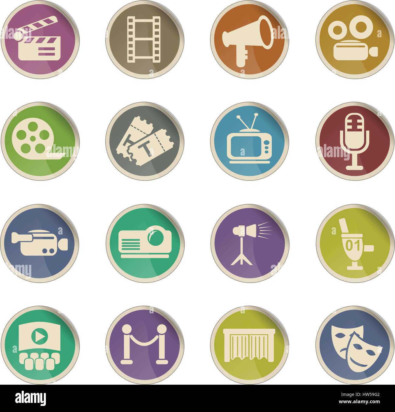 cinema web icons for user interface design Stock Vector Image & Art - Alamy