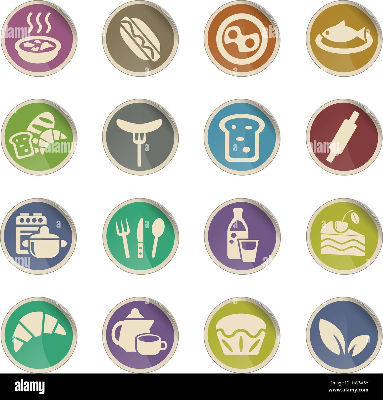 food and kitchen web icons for user interface design Stock Vector Image ...