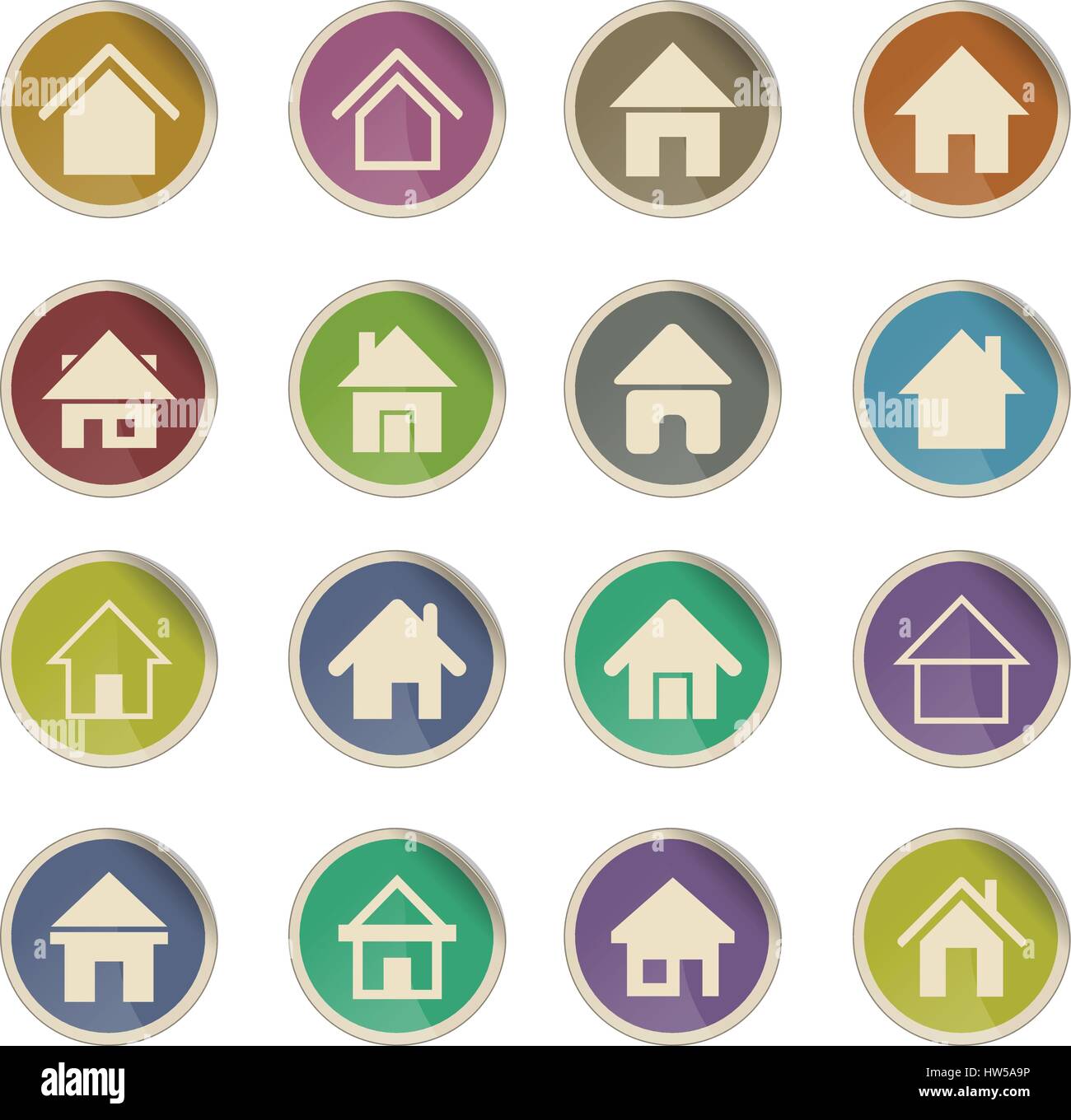 home web icons on color paper labels Stock Vector Image & Art - Alamy