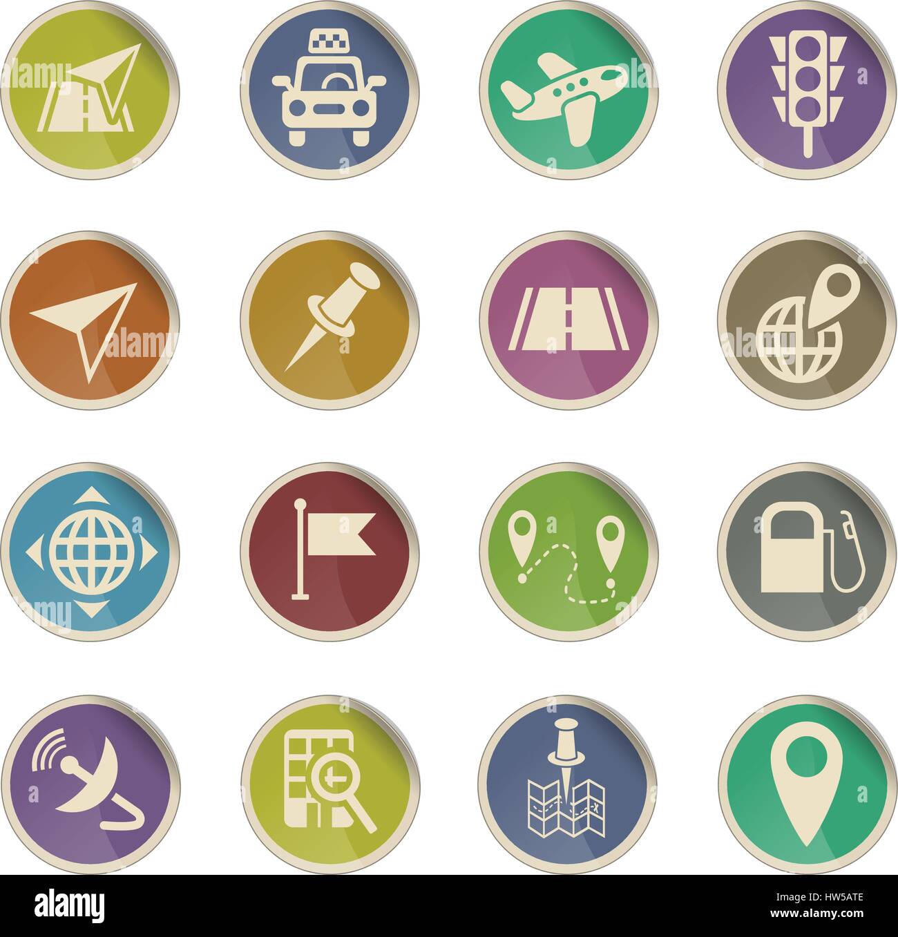 navigation ransport map web icons for user interface design Stock ...