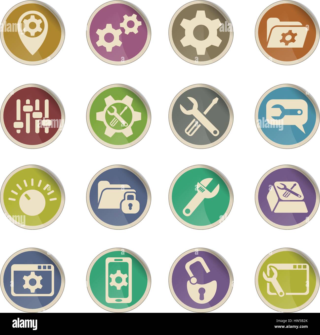 Settings icons in color hi-res stock photography and images - Alamy