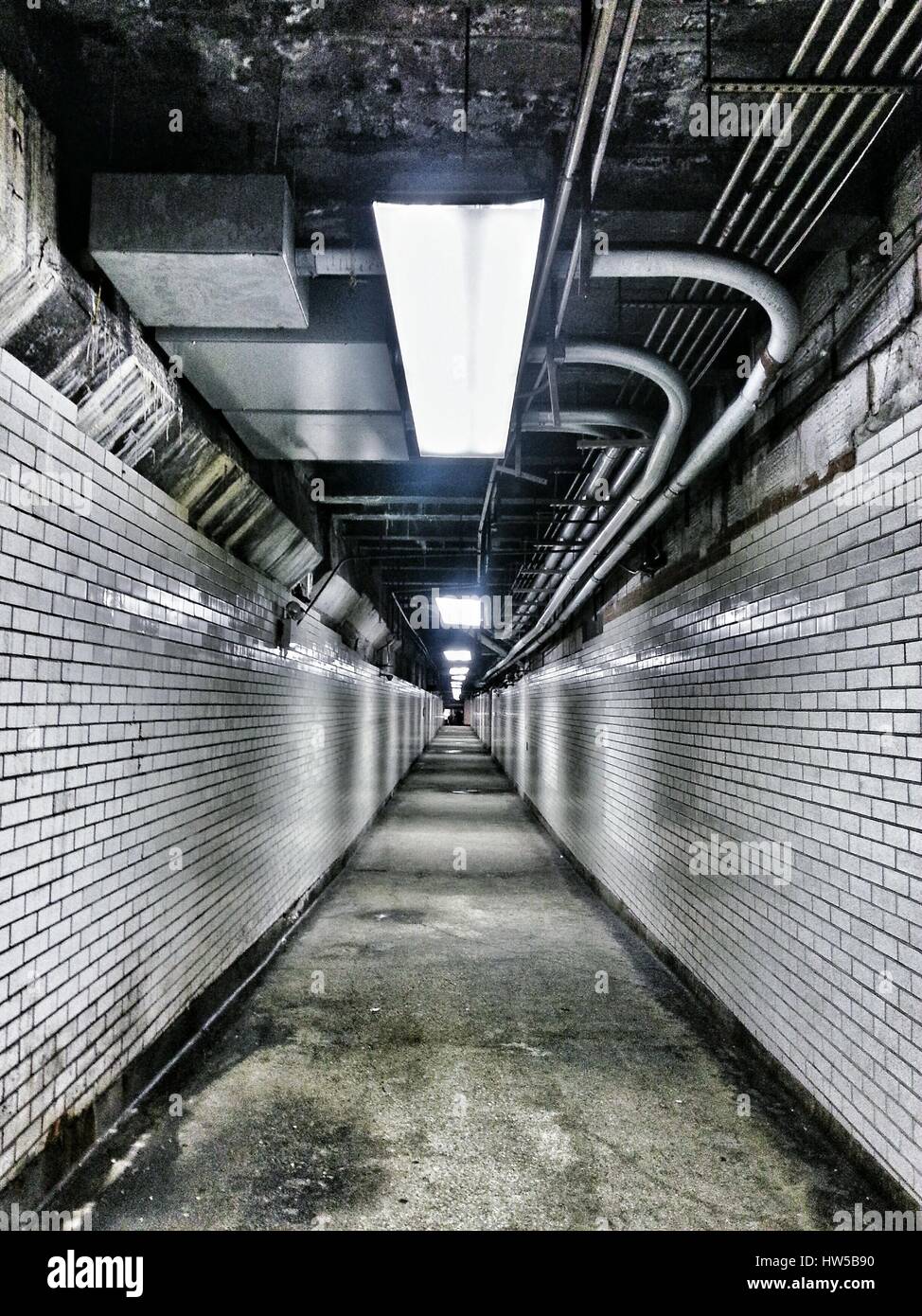 Underground tunnel, Manhattan, New York City, America, USA Stock Photo