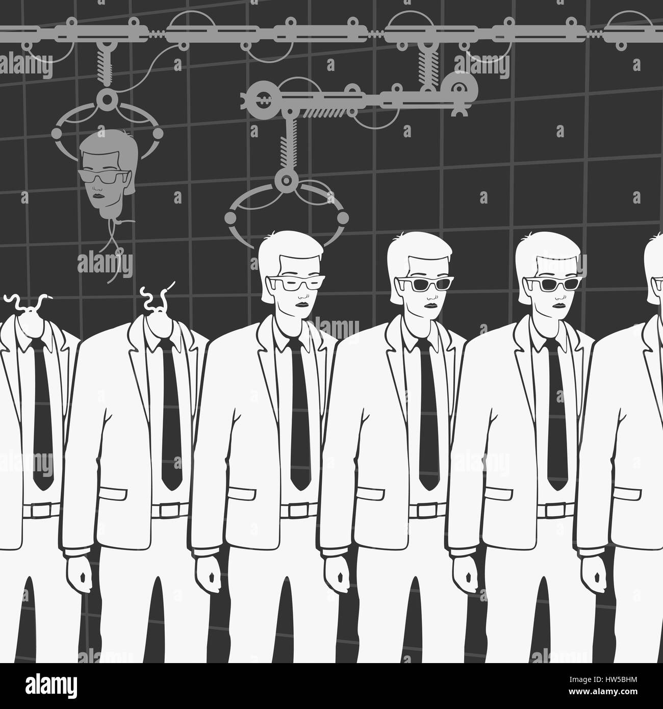 Production of Human Clones Stock Vector