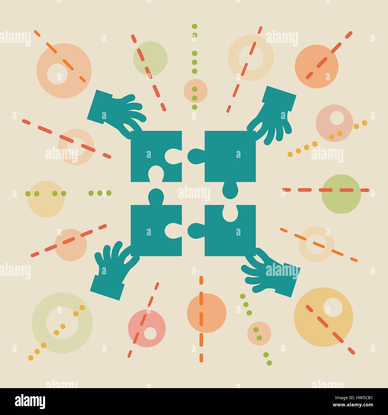 Teamwork. Concept business illustration Stock Vector
