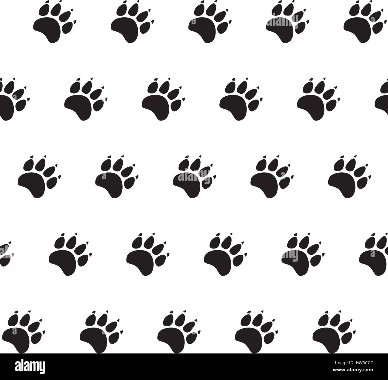 Cat or dog paw seamless pattern - vector animal footprint texture Stock ...