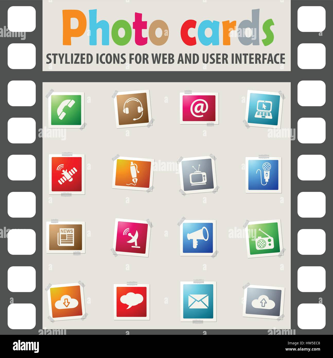 communication web icons for user interface design Stock Vector Image ...
